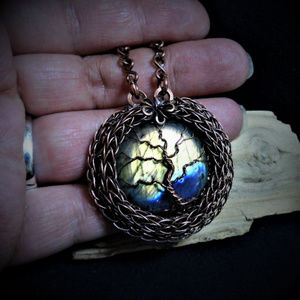 Labradorite Tree of Life Copper Necklace